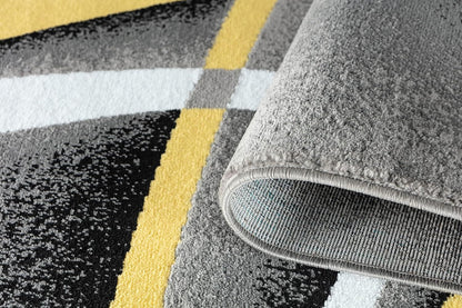 Area Rug Modern 8x10 Yellow Soft Contemporary Floor Carpet for Indoor Living Dining Room and Bedroom Area