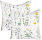 Sanracie Cotton Euro Pillow Shams (26"x26"), Embroidery Pattern Pillow Cases Extra Soft Breathable Zipper Closure Quilted Pillow Covers, Yellow Flowers, 2 Pcs