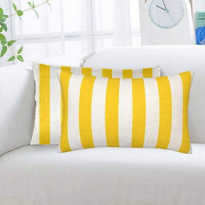 Lemon Yellow Stripes Standard Pillowcases Sets of 2, Ultra Soft Microfiber Plush Pillow Cases 16"X24" Comfort Decorative Throw Pillow Cover with Hidden Zipper for Bedroom, Sofa, Couch
