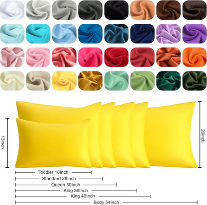 Microfiber Standard Pillowcases, 2 Pack, 20x26 Inch, Yellow