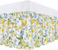 Bed Skirt Lemon Yellow Flowers Ruffle Bed Skirt Wrap Around Bed Skirts for Queen Beds 16" Drop,Adjustable Elastic Dust Ruffles Easy Fit and Wrinkle-Free