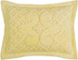 100% Cotton Tufted Chenille Bedspread Pillow Sham Medallion Pattern Soft Plush Cozy Feel | Standard Shams Size All Seasons Lemon Yellow Color Aesthetic Bedding Washable Western Farmhouse Look