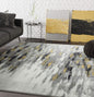 Porto PRT140C Contemporary Grey and Yellow Abstract Area Rug 4' x 6'