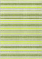 3' X 5' Green and Yellow Striped Washable Non Skid Indoor Outdoor Area Rug