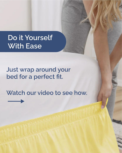 CGK Linens Wrap Around Dust Ruffle Bed Skirt - Full, 18" Yellow