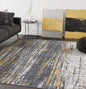 Rugs Grey & Yellow Painted Pattern Area Rug Bold Rugged Contemporary Modern Style Accent, Laguna Collection | Turkish Made Superior Comfort & Construction | Stain Shed Resistant (6' x 9')