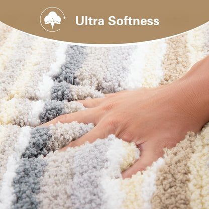 2 Piece Bathroom Rug Set, Non-Slip Microfiber Bath Mat